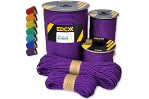 EdcX Paracord 4mm, 35+ kolorów (10 m, 15m, 30m, 50m, 100m, 300m) | Idealny do rękodzieła, majsterkowania, biwakowania | 100% nylonowa lina 4mm| Linka Taktyczna 550 Typ III