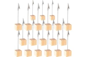 GZjiyu 20 STK Fotohalter Clip, Kiefer Basis Memohalter Klammer für Büro Hochzeits Party Hausdekoration Geschäften Restaurants Anzeige Tischnummern Preiskarten