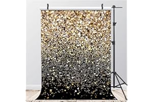 AIIKES 15 x 180 czarno-złote brokatowe tło złote bokeh fotografia tło dekoracja na przyjęcie urodzinowe tło ślub noworodek tło fotograficzne rekwizyty studyjne 11-547