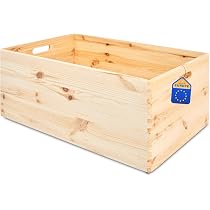 Pinus Holzkiste mit Deckel 60x40x23 cm Klappverschluss Aufbewahrungsbox