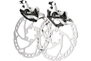 RUJOI Disque de frein 2 pièces Disque de frein à vélo avec 12 vis de 160 mm Rotor en aluminium avant et arrière, conseils de tampon de toolat mécanicien pour vélo de route,Cruiser MTB, VTT de montagne
