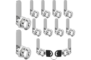 Forhandy 10 Piezas Cerraduras Taquillas 20 mm una llave Controla Todas las Cerraduras, Cerradura Taquilla Vestuario para Puertas de hasta 16 mm de Espesor