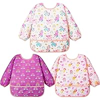 Set 5 Bavaglini Impermeabili Maniche Lunghe - Per Bambini 1-3 Anni - Foto 6