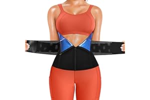 Junlan Waist Trainer Damen Bauchweggürtel Korsett Bauchweg Reißverschluss Sport Body Shaper Sauna Schwitzgürtel zum Abnehmen Taillenformer Fitness Gürtel