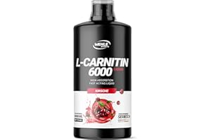 ‎WEHLE SPORTS L-Carnitine 6000 Liquid (1000 ml) – Hochdosiert mit 6000 mg L-Carnitin pro Tagesportion – Amino Workout Drink – Kirschgeschmack – Vegan – Wehle Sports (1000ml, Kirsche)