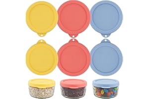 LUVCOSY Silicone Lid for Gü Pots 6 Packs Jar Lids Compatible with Gu Puds Cheesecake and dessert, Reusuable Gu Jar Lids for Gü Glass Pot, Airtight Seal Lid for Glass jar Containers (Jars not included)