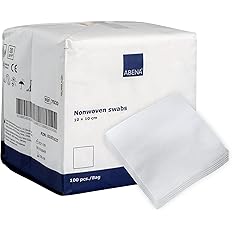 ABENA Gauze Pads, 100 Pack, 10x10cm Wound Dressings, Non-Sterile, Soft Absorbent Gauze for Wound Dressing, Non-Adhesive Dress