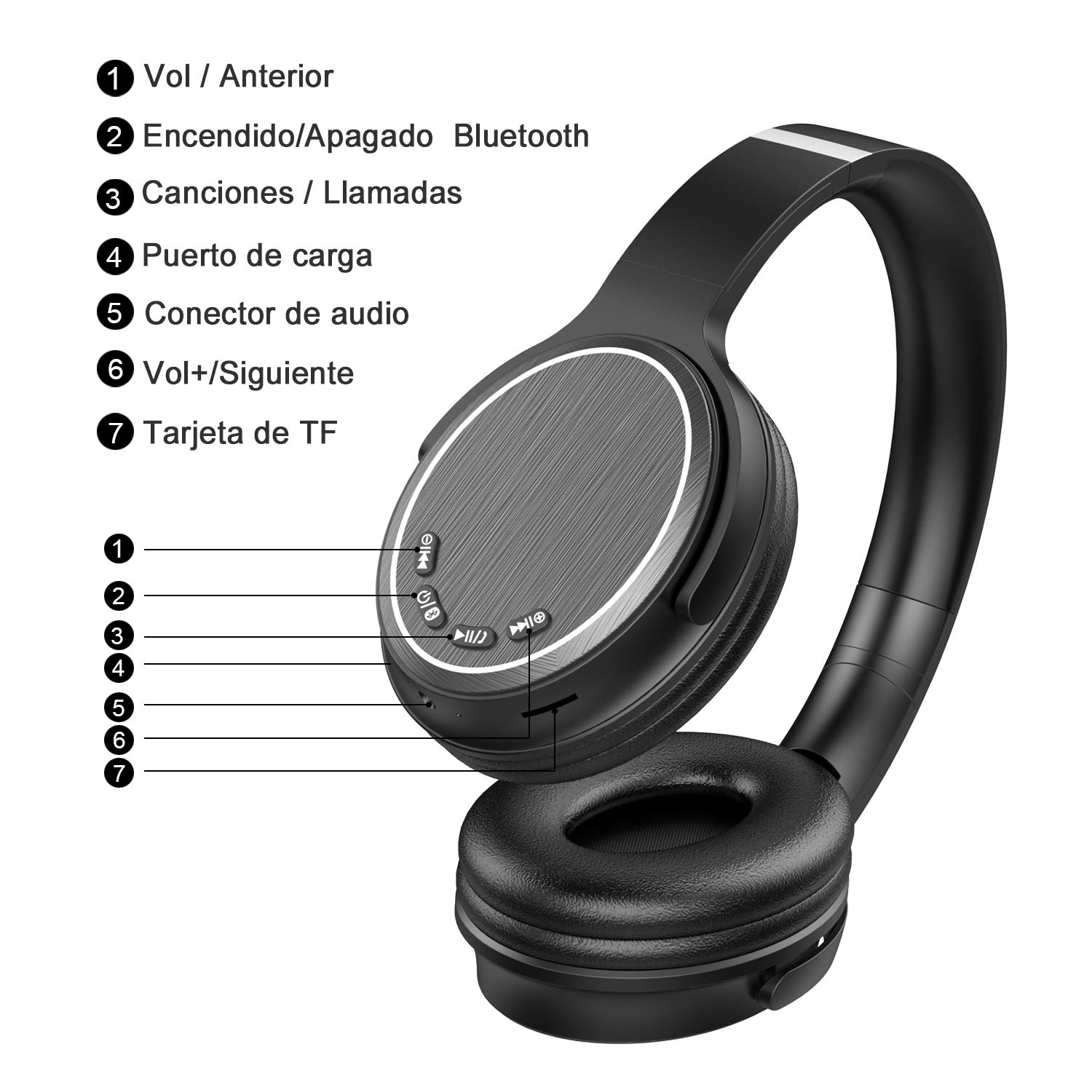 Cascos-Bluetooth-Inalmbrico-Macrourt-Auriculares-Bluetooth-Cerrados-de-Diadema-Plegable-con-Sonido-Estreo-Bluetooth-50-TF-Cancelacin-de-Ruido-Almohadillas-de-Proteccin-Manos-Libres-con-Microfono