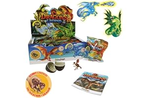 #SBABAM Sbabam, Dragons Legends Born, Juegos para niños de quiosco, Monstruos de Juguete Squishy de Goma con Dragones Marinos, Tierra y Fuego, Paquete de 4 Bolsas, Huevo Incluido, Ideas de Regalo para niños