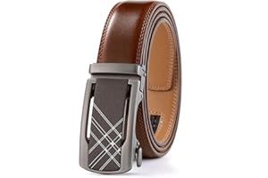 guvoosm Ceinture pour Homme en Cuir Véritable avec Boucle Automatique Largueur-3.5cm