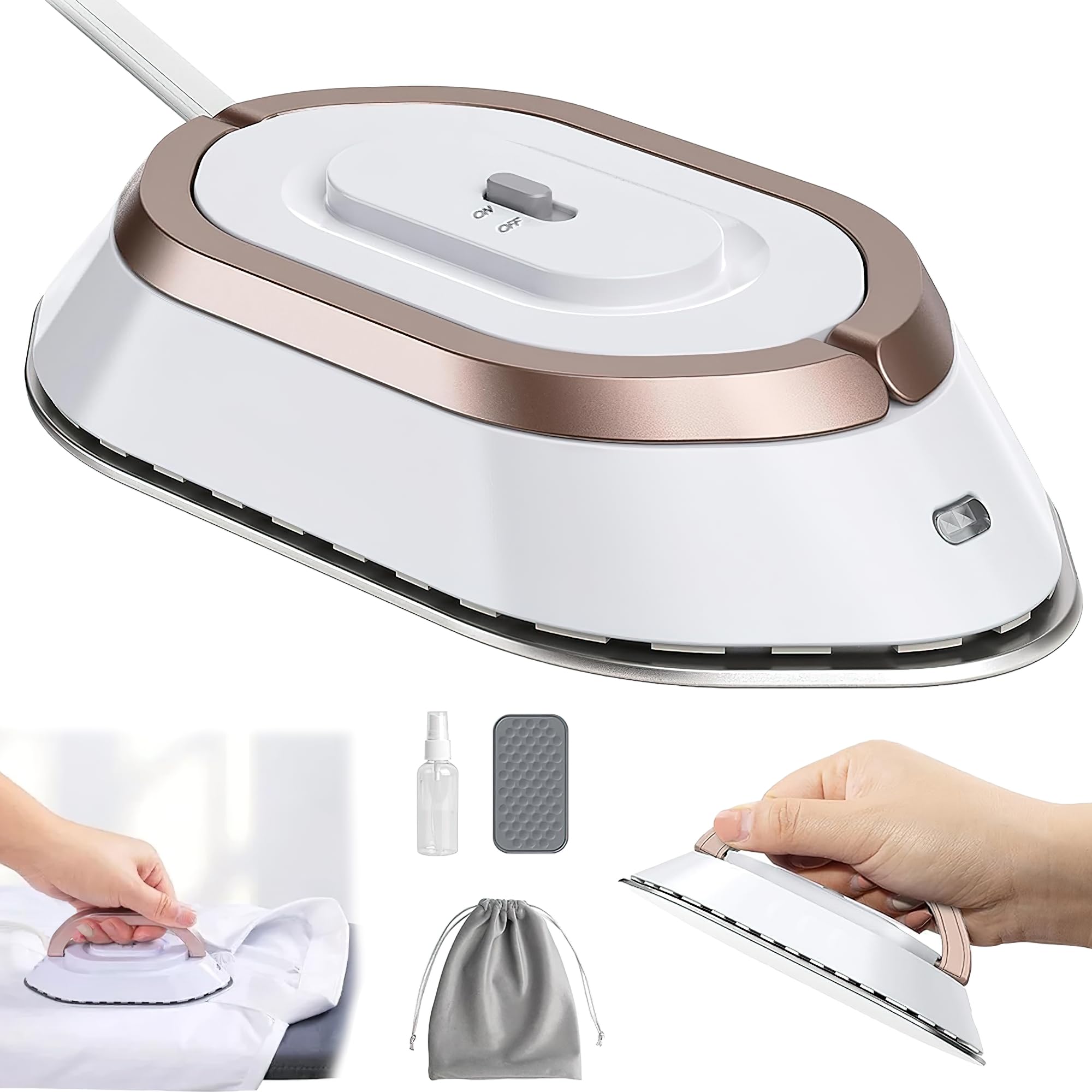 TAUDI Portable Iron for Clothes Travelling: Compact Dual Voltage Handheld Iron