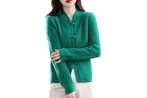 Alloaone Cárdigan De Lana para Mujer Chaqueta De Cachemira Tejida con Cuello Medio Alto Informal