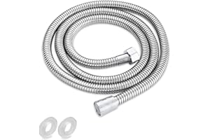 Gvolatee Wąż prysznicowy 150 cm, elastyczny wąż prysznicowy ze stali nierdzewnej, ochrona przed korozją i skręceniem, wąż prysznicowy z uszczelkami, uniwersalny G1/2, wąż prysznicowy do słuchawki