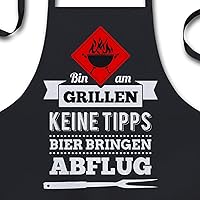 YORA Grillschürze für Männer lustig - Bin am Grillen - Vatertagsgeschenk inkl. personalisierbarer Urkunde - lustige…
