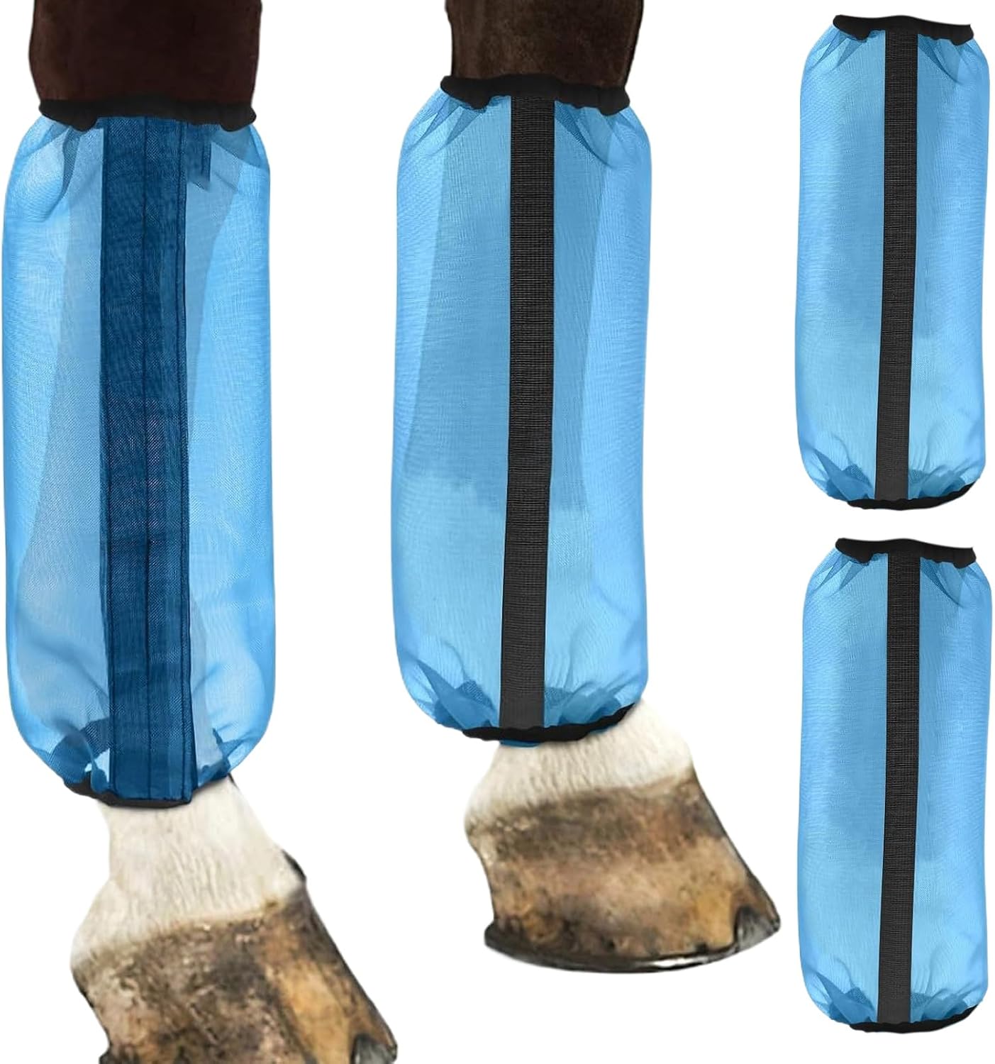 Genérico Botas Antimoscas para Caballos,4 Protectores de Malla para Patas de Equino | Polainas para Équidos,para Entrenamiento Campo Cría Carreras Hípica Competición Deportiva