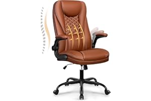 DoChair Silla Oficina ergonómica Silla Escritorio Función Balancín 135° Silla Giratoria Regulable en Altura con Reposacabezas, Marrón