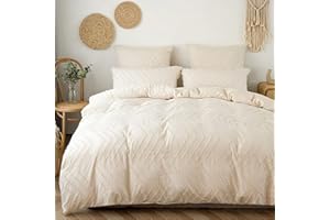 GETIYA Komplet pościeli 200 x 220 cm, jednolity kolor khaki, komplet pościeli podwójnej, wykwintny haft, fale, z mikrofibry, zamek błyskawiczny, z 2 poszewkami na poduszki 80 x 80 cm