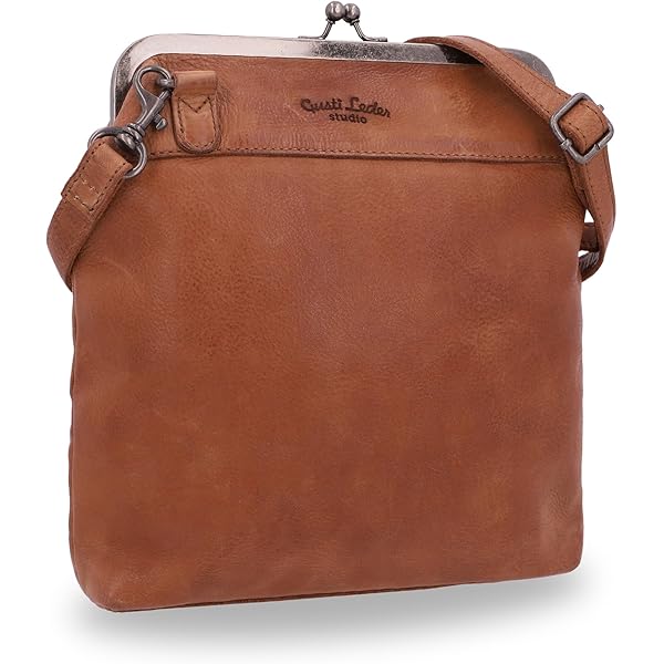 Gusti Leren schoudertas Emily – handtas & shopper tas voor dames – bruin