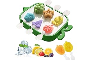 WEVOL Eisformen Eis am Stiel Silikon, 6 Zellen Formen BPA Frei für Kinder und Baby, Mini Popsicle mit Deckel, Wiederverwendbar, Selber Machen Kinder