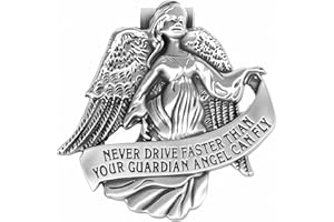 Mageeki Guardian Angel Sun Visor Clip for Cars - Reads Never Drive Faster Than Your Guardian Angel Can Fly, Bless Driving Safety Gift for New Drivers and Car Enthusiasts
