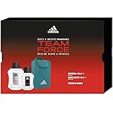 Adidas, Confezione Regalo Team Force, Eau de Toilette Uomo 50 ml e Dopobarba 100 ml con Trousse da Viaggio
