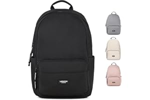 LARKSON Schulrucksack Mädchen & Jungen Teenager Schwarz - No 3 - Rucksack Damen & Herren für Schule - 16" Laptopfach - Aus Recyceltem PET - Wasserabweisend