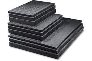 GUARDIQUE Espuma multicapa de 1200 x 800 mm, láminas de espuma personalizables de alta densidad para un embalaje seguro, protección y organización, ideal para cajas de herramientas y equipos sensibles (negro,