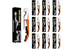 VAVAVIA Korkenzieher Weinöffner,3-in-1 Kellnermesser Flaschenöffner Kurzmesser Kapseln,Wein und Bieröffner Edelstahl (5, orange)