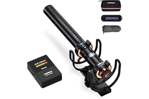 comica VM30 Shotgun Microphone with Wireless Modes, Super Cardioid Condenser Camera Microphone with Low Cut Filter/USB C Digital Output, Wireless Microphone System for Sony/Canon/Nikon/Smartphone