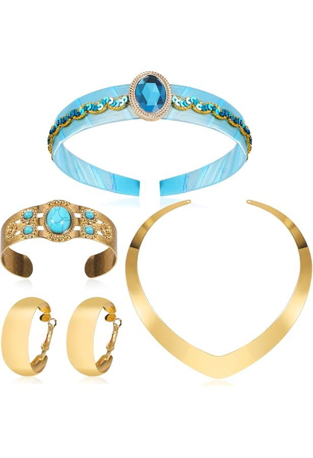 Set Accessori Principessa Araba - Collana, Orecchini E Cerchietto Per Costume E Cosplay - Foto 12