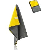 MICLO CLEANING | 750 GSM &Ccedil;ift Taraflı Ultra Emici Otomobil, Araba, Kaporta Torpido Kurulama Bezi | 50x70cm | Mega Boy | Sarı