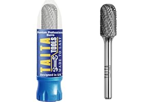 TAITATOOLS Carbide Burr 1/4" Shank, SC-5 Tungsten Double Cut Rotary Die Grinder Bits - Cutting Burrs for Milwaukee, Dewalt and Makita Die Grinder Accessories - Wood Carving Metal Working & Sturdy Storage Case