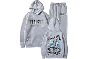 JKJFJKA Trapstar Tracksuit für Herren Y2K Jogginganzug Trapstar Pullover Hooded Jacket & Trousers Damen Buchstaben Druck Reine-Farbe Sportkleidung