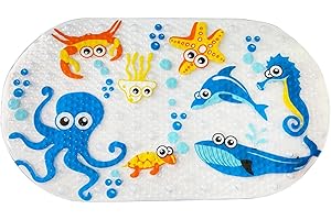 THERMOBABY - Tapis De Bain Antidérapant pour Bébé - Confortable, Ludique Et Facile À Nettoyer - Universel, s'adapte À Toutes Les Baignoires - Dès 8 Mois - Dimensions 71x38 cm