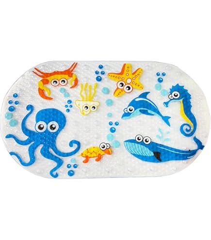THERMOBABY - Antislip badmat voor baby's - Comfortabel, speels en gemakkelijk te reinigen - Universeel, past in alle badkuipen - Vanaf 8 Maanden - Afmetingen 71x38 cm THERMOBABY - Antislip badmat voor baby's - Comfortabel, speels en gemakkelijk te reinigen - Universeel, past in alle badkuipen - Vanaf 8 Maanden - Afmetingen 71x38 cm