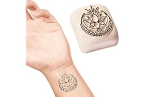 LaDot Tatouage Temporaire pour Enfants et Adultes, Faux Tatouage Doux pour la Peau, Tampon de Tatouage Ephemere pour le Corps et le Bras, Résistant à l'Eau, Fleur de Lotus