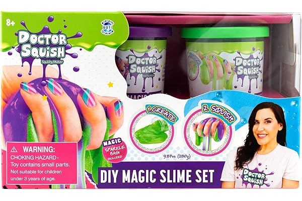 Doctor Squish - Magic Slime Double Set - Green and Purple - 280 Grams