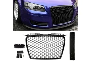 ‎DM AUTOTEILE DM Autoteile Kühlergrill Waben Grill Schwarz hochglanz passt für A3 8P 03-08 auch RS3