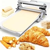 Manual Dough Rolling Machine, Pastry Machine with Adjustable Thickness 0.5-27 mm, for Croissants, Pizza and Pasta, Profession