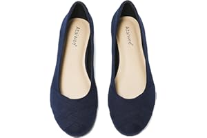 Ataiwee Women's Wide Width Flats Shoes - Casual Comfortable Round Plus Size Ballet Shoes.