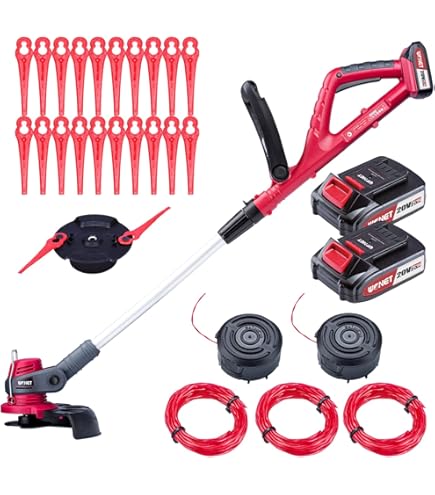 Decespugliatore Elettrico A Batteria 24V Senza Fili - Asta Regolabile, Testa Girevole 90°, 2 Batterie, Ideale Per Giardino