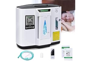 DEDAKJ Oxygen Machine, 1-7l / Min Oxygen Machine, Accumulated Time Adjustment for Home and Travel, Time Control/Wireless Remote Control（1A）