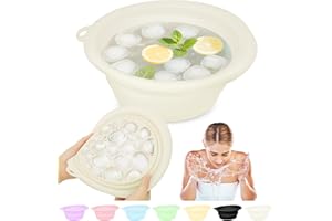 Musiwanna Face Ice Bath Bowl, Silikon Faltbares Waschschüssel für Gesicht, Eisbadschale Gesicht, Portable Face Ice Bath Folding Washbasin, Quick Cooling Wash Basin für den Heimgebrauch oder Unterwegs