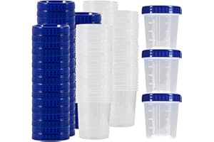 100 Stück à 120 ml urinbecher plastikbecher mit deckel : urinbecher einweg becher mit deckel, urintest probenbehälter transparenterUrin-Sammelbecher mit auslaufsicherert(Blau)