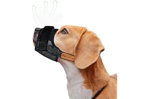 HAZXH Bozal para Perros,bozal de Nailon Suave, Transpirable, antiladridos, mordeduras y masticaciones, cómodo bozal de Malla Suave, Bozal para Perros Grandes, medianos y pequeños (Black, M)