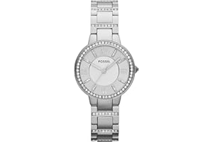 Fossil Virginia Damenuhr, Quarz-Dreizeigerwerk mit Edelstahlarmband