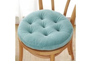 Lukery Stuhlkissen rutschfeste, Waschbare Weiche Sitzkissen Komfort Stuhlauflage als Stuhl Kissen für Outdoor & Indoor Gartenstuhl, Küche oder Esszimmerstuhl (Grün,Rund 40cm)
