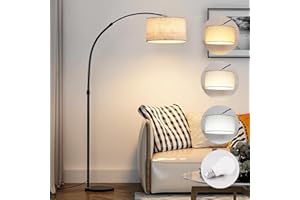Chryssplex Lampadaire sur pied salon, 3 températures de couleur, équipé d'une ampoule E27 de 12W, avec une courbe élégante lampe sur pied de salon, idéal pour la chambre, la lecture, le bureau