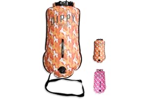 DIPPY DIVAS AND DUDES DIPPY Bouée de remorquage Flottante pour nage en Eau Libre | Bouée de Natation en Eau Libre de 28 L | Bouée de Natation étanche | Sac étanche de remorquage | Flotteur de Natation Sauvage