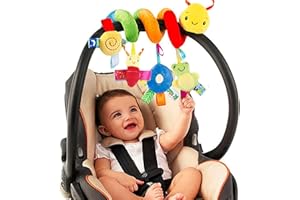 FPVERA Kinderwagen Spielzeug für Babys Activity Spirale Spielzeug Hängespielzeug Babyschale Kinderbett Spielzeug Baby Spiral Plüschtier für Kleinkinder Jungen Mädchen ab 0 3 6 9 12 Monaten